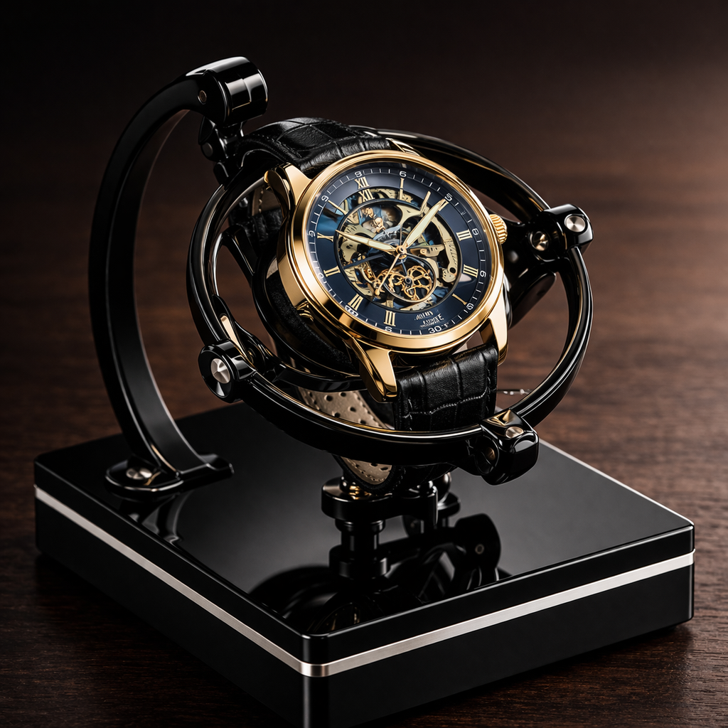 Automatic Watch Winder for 1 Watch – Gyroscopic 360° Silent Display