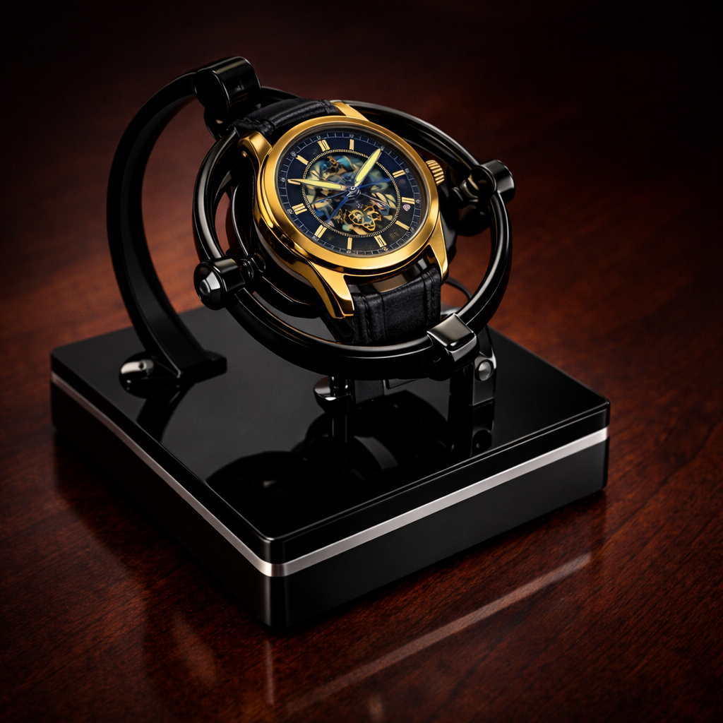 Automatic Watch Winder for 1 Watch – Gyroscopic 360° Silent Display