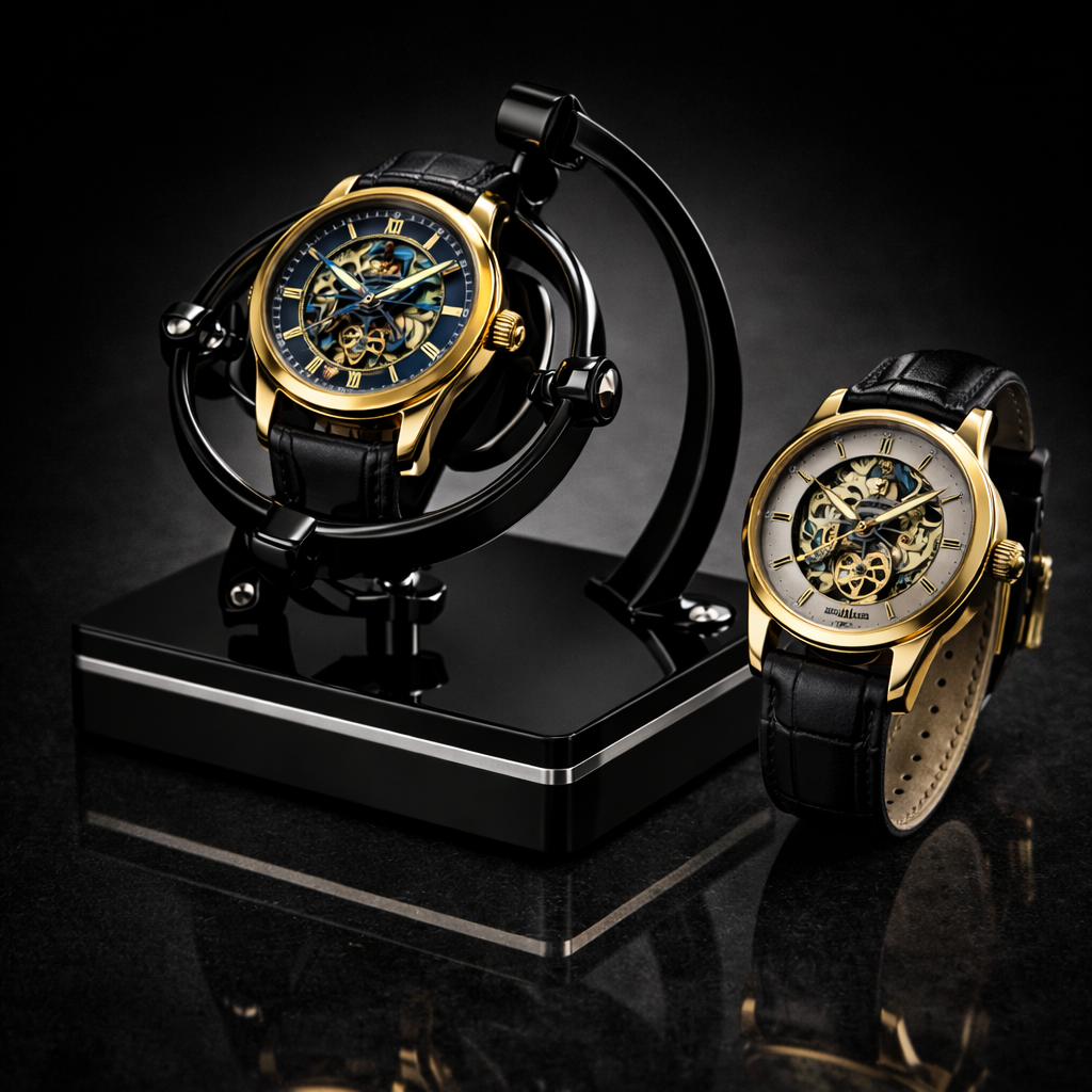 Automatic Watch Winder for 1 Watch – Gyroscopic 360° Silent Display