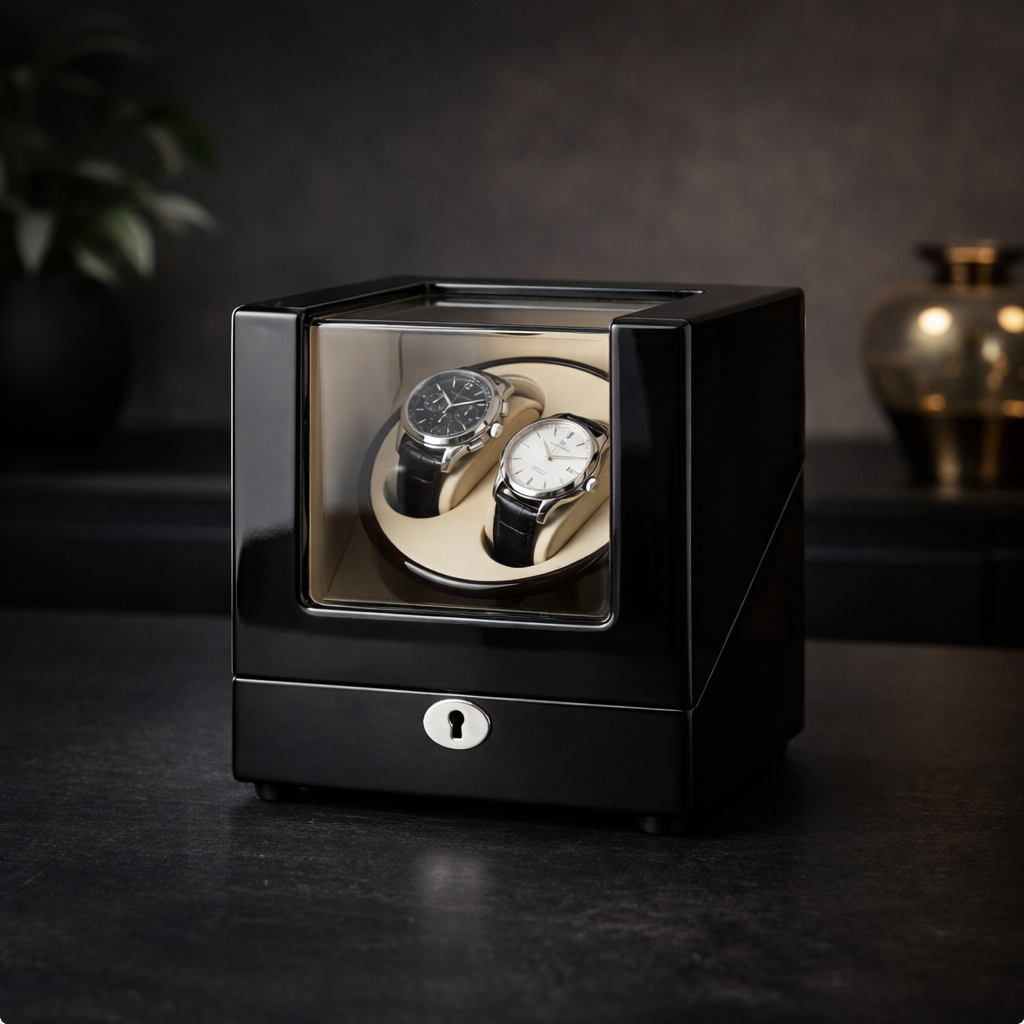 Automatic Watch Winder for 2 Watches – Dual Silent Display Box