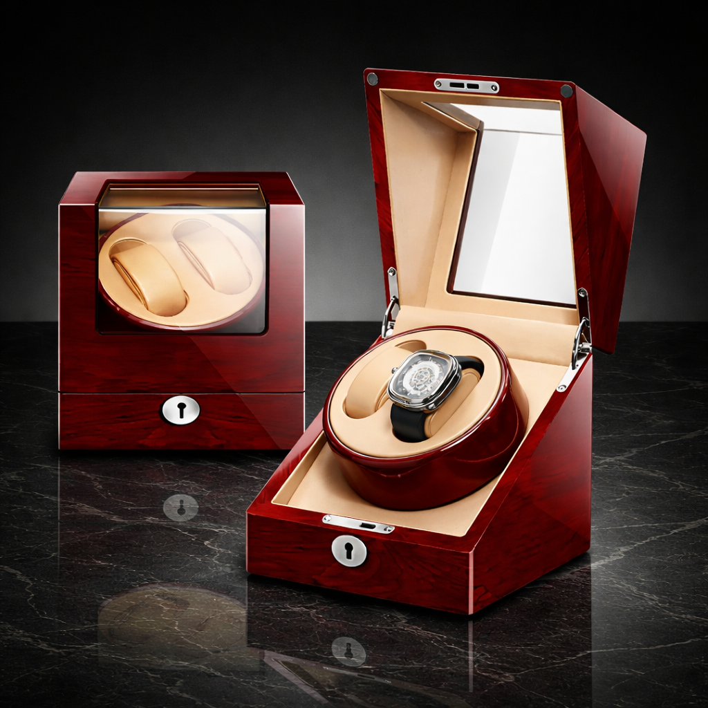 Automatic Watch Winder for 2 Watches – Dual Silent Display Box