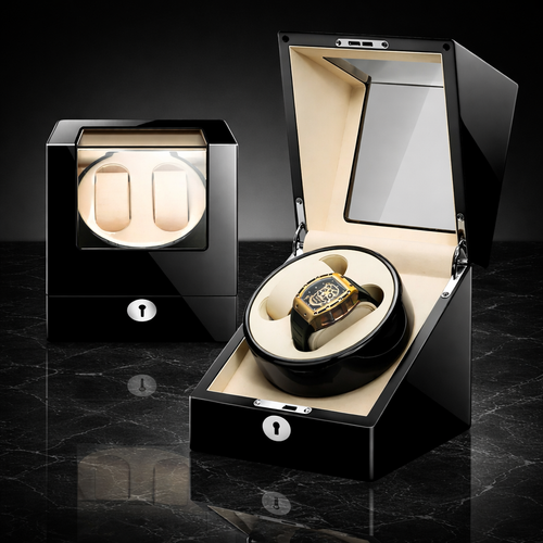 Automatic Watch Winder for 2 Watches – Dual Silent Display Box