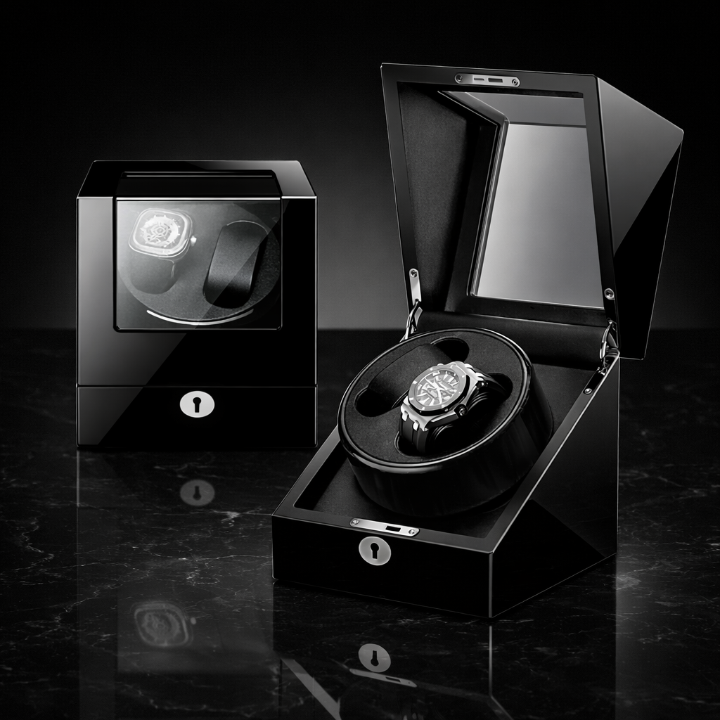 Automatic Watch Winder for 2 Watches – Dual Silent Display Box