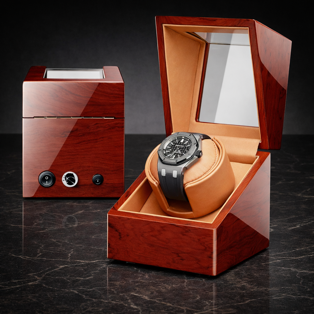 Automatic Watch Winder for 1 Watch – Wooden Silent Display Box