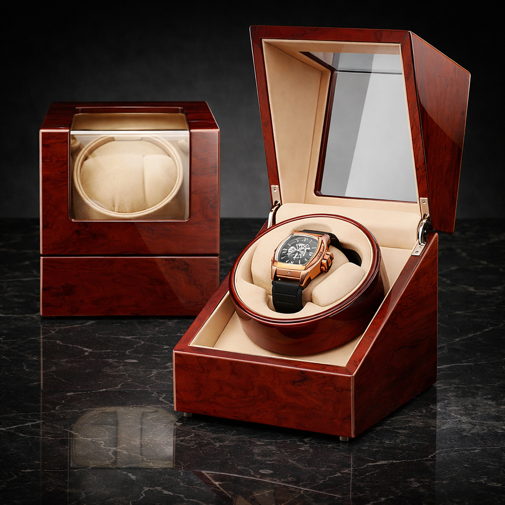 Automatic Watch Winder for 1 Watch – Wooden Silent Display Box