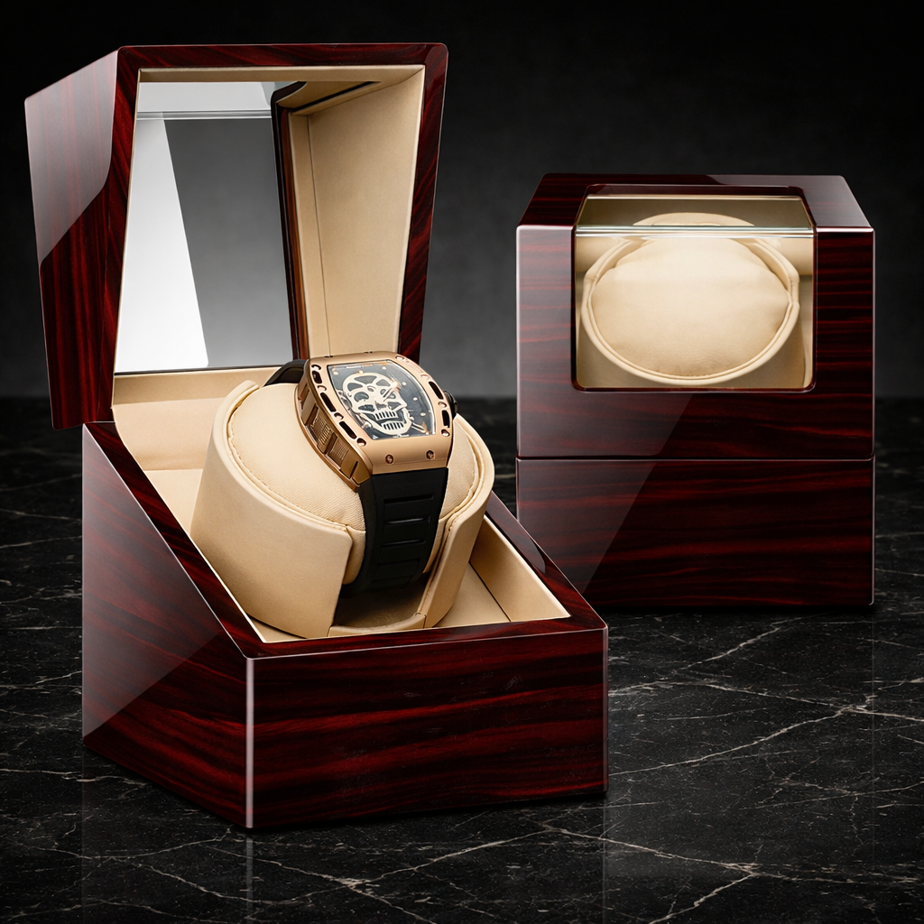 Automatic Watch Winder for 1 Watch – Wooden Silent Display Box