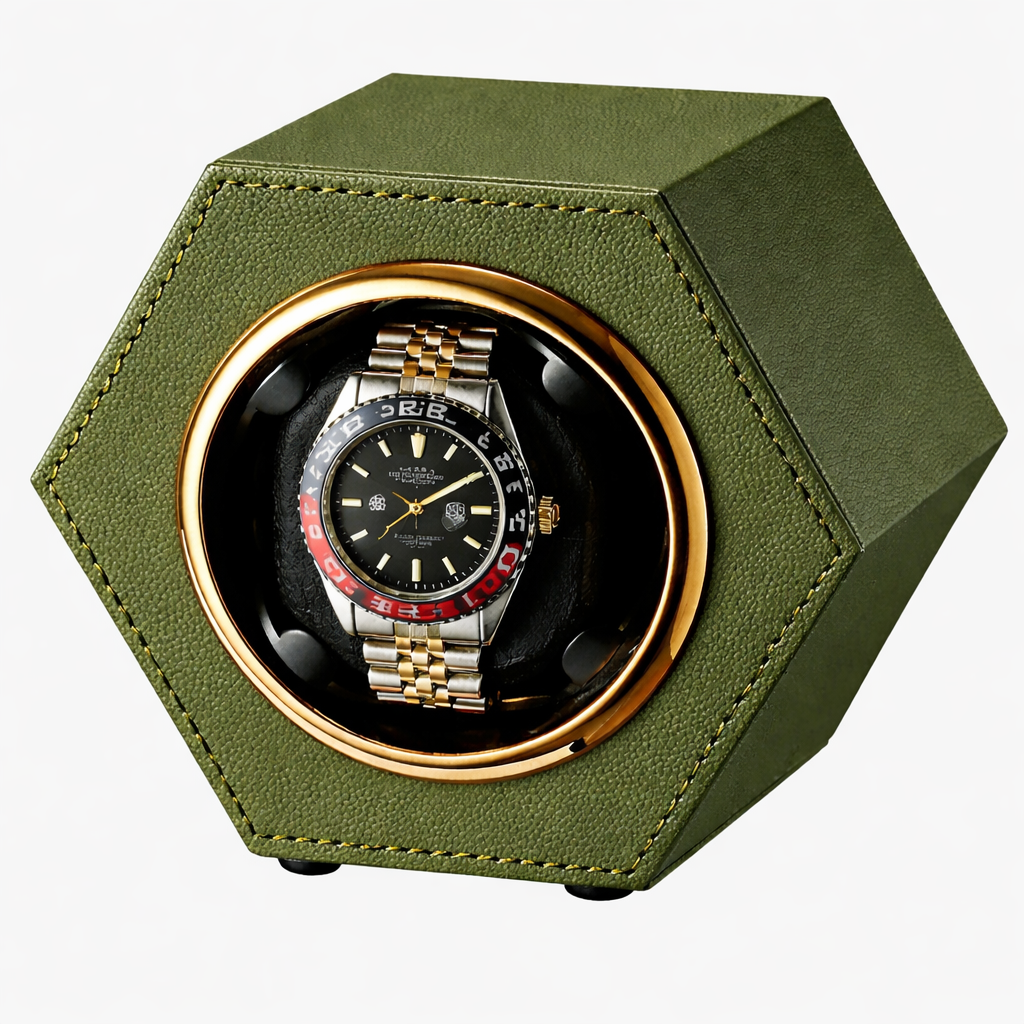 Automatic Watch Winder for 1 Watch – Hexagonal Silent Display Case