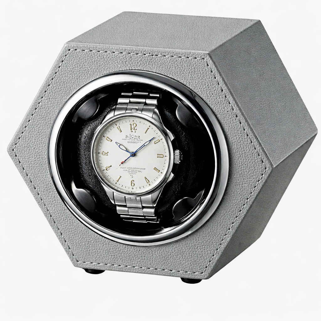 Automatic Watch Winder for 1 Watch – Hexagonal Silent Display Case